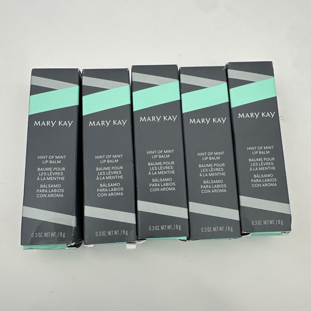 5X Mary Kay Hint Of Mint Lip Balm Limited Edition Full Size Tubes 199615 NOS